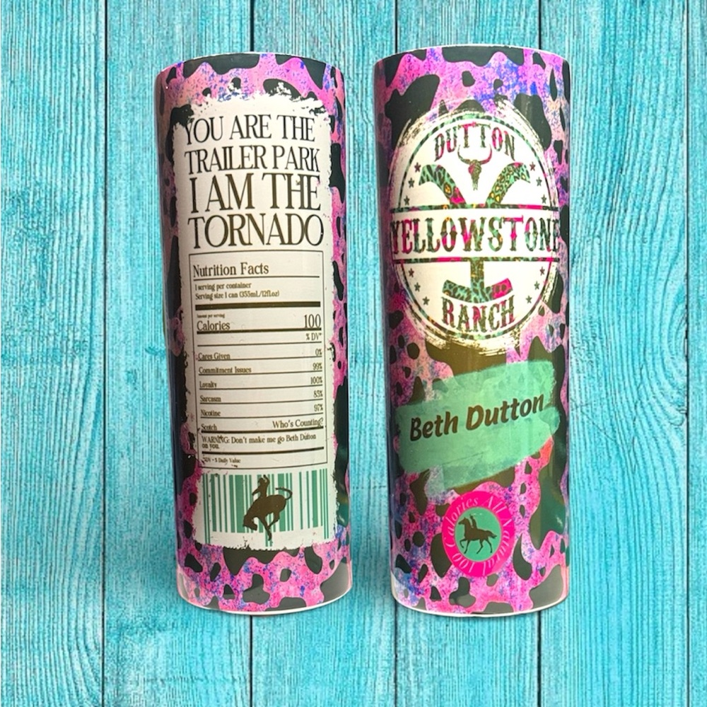 Hand crafted Yellowstone Beth Dutton Tumbler